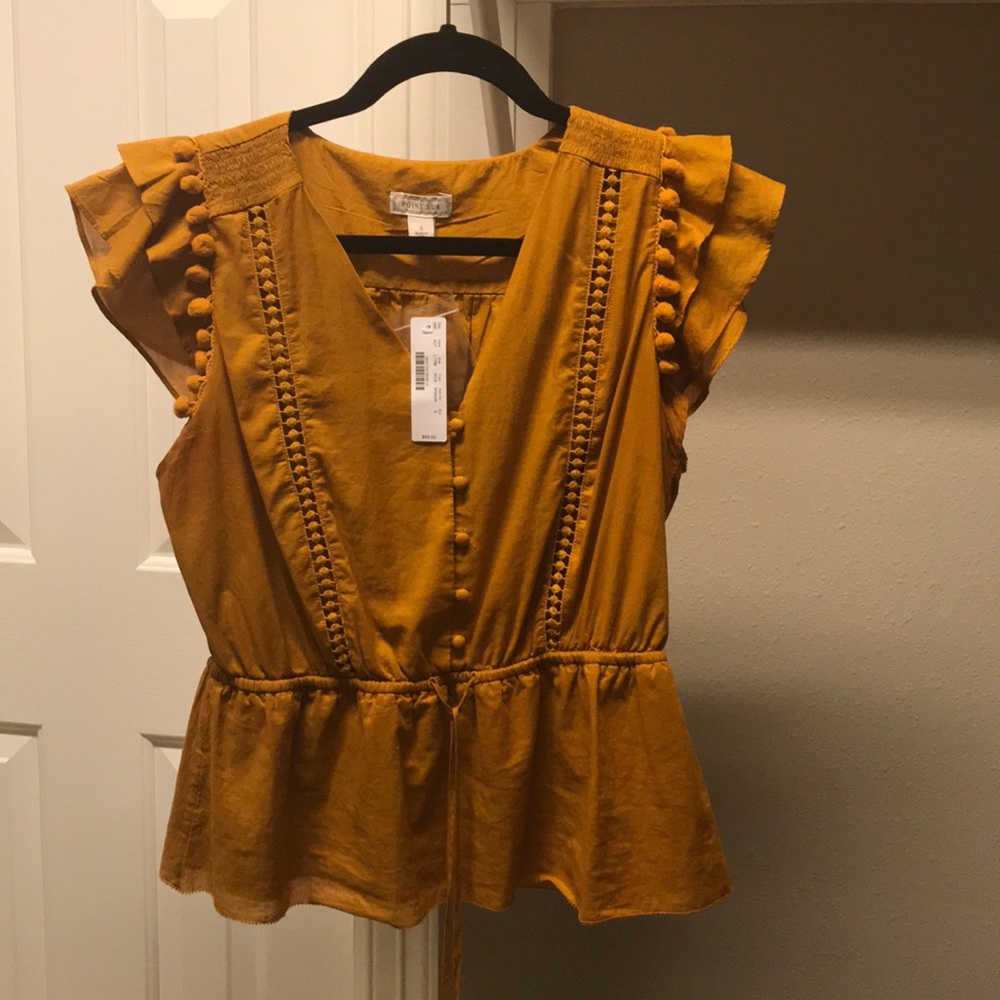 J Crew Pom Pom Voile shirt